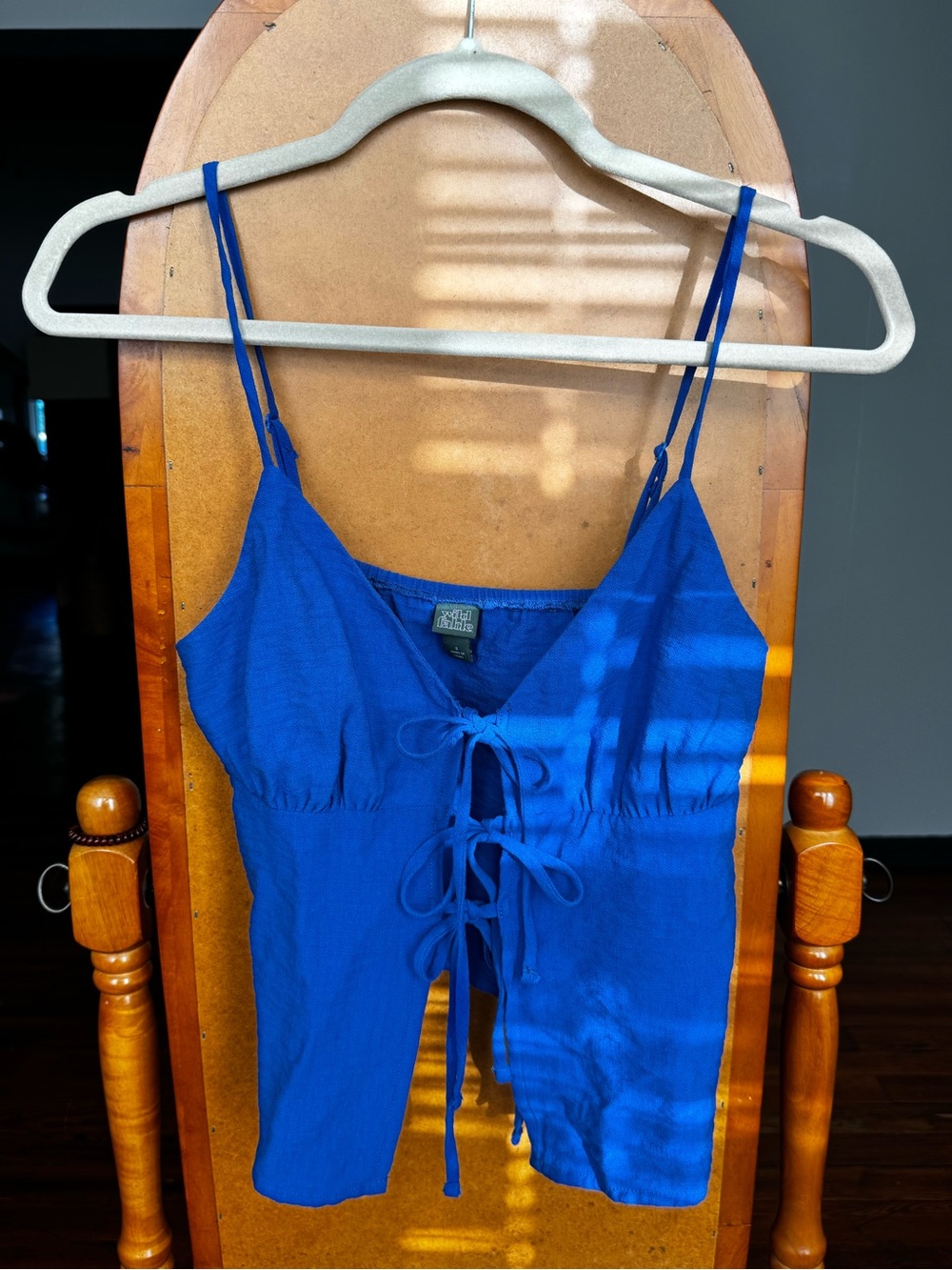 Blue Lace-Up Cami